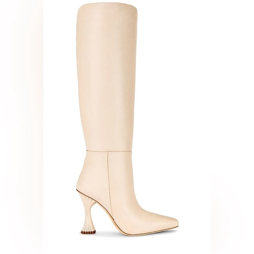 Chic Cream Heeled Women's Boots - Giorgia Boot